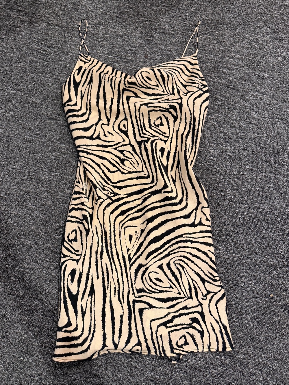 Topshop Petite Zebra Print Ruched Slip Mini Dress US 4 – NWOT